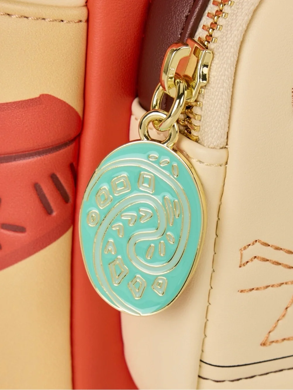 Loungefly Coral and Cream Moana-Inspired Mini Backpack